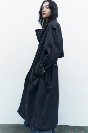 Image 0 of OVERSIZE WATER-REPELLENT TRENCH COAT WITH BELT from Zara