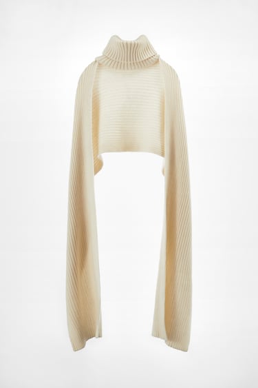 Image 0 of WOOL BLEND HIGH COLLAR SCARF from Zara