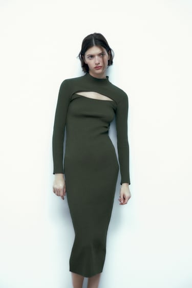 Image 0 of CUT OUT RIB DRESS from Zara