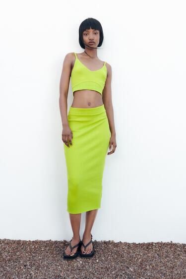 Image 0 of RIBBED CROP TOP from Zara