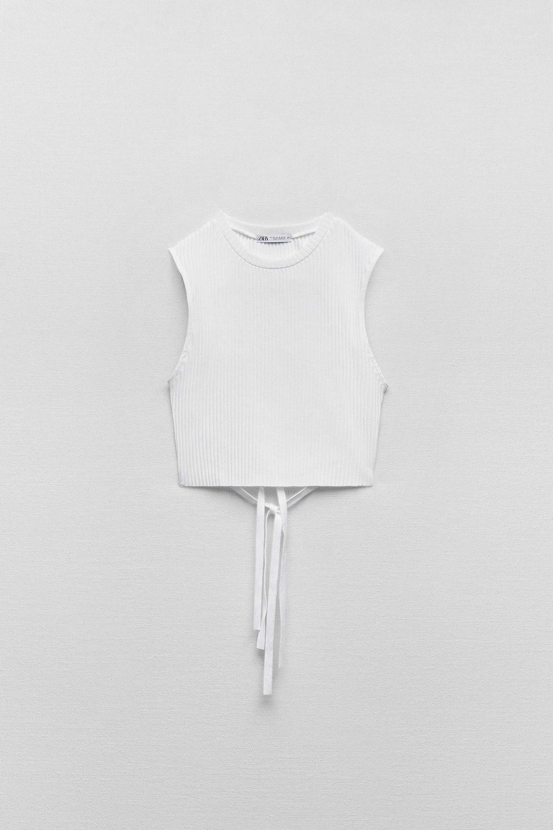 Zara ribbed top white Clearance