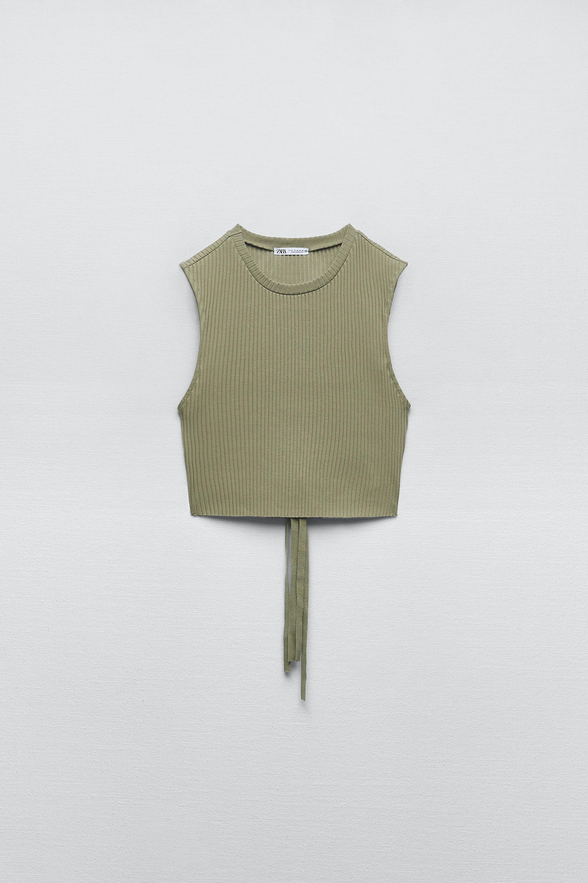 Zara basic ribbed crop top Clearance