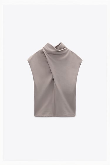 Image 0 of TOP WITH CROSSOVER NECK from Zara