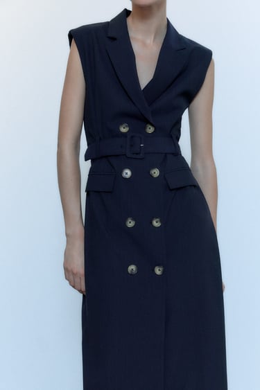 Image 0 of PINSTRIPE TRENCH DRESS from Zara
