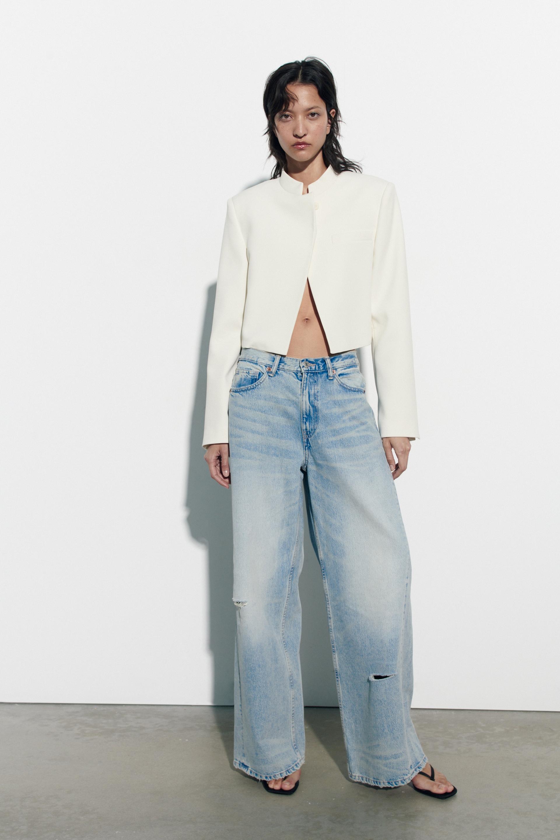 White cropped blazer zara Clearance
