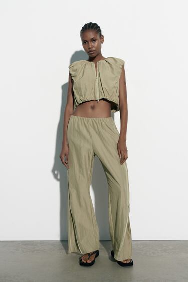 Image 0 of RUCHED CROPPED VEST TOP from Zara