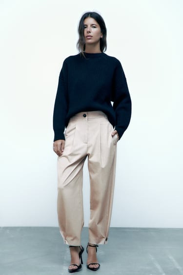 Image 0 of PLEATED TAPERED PANTS from Zara