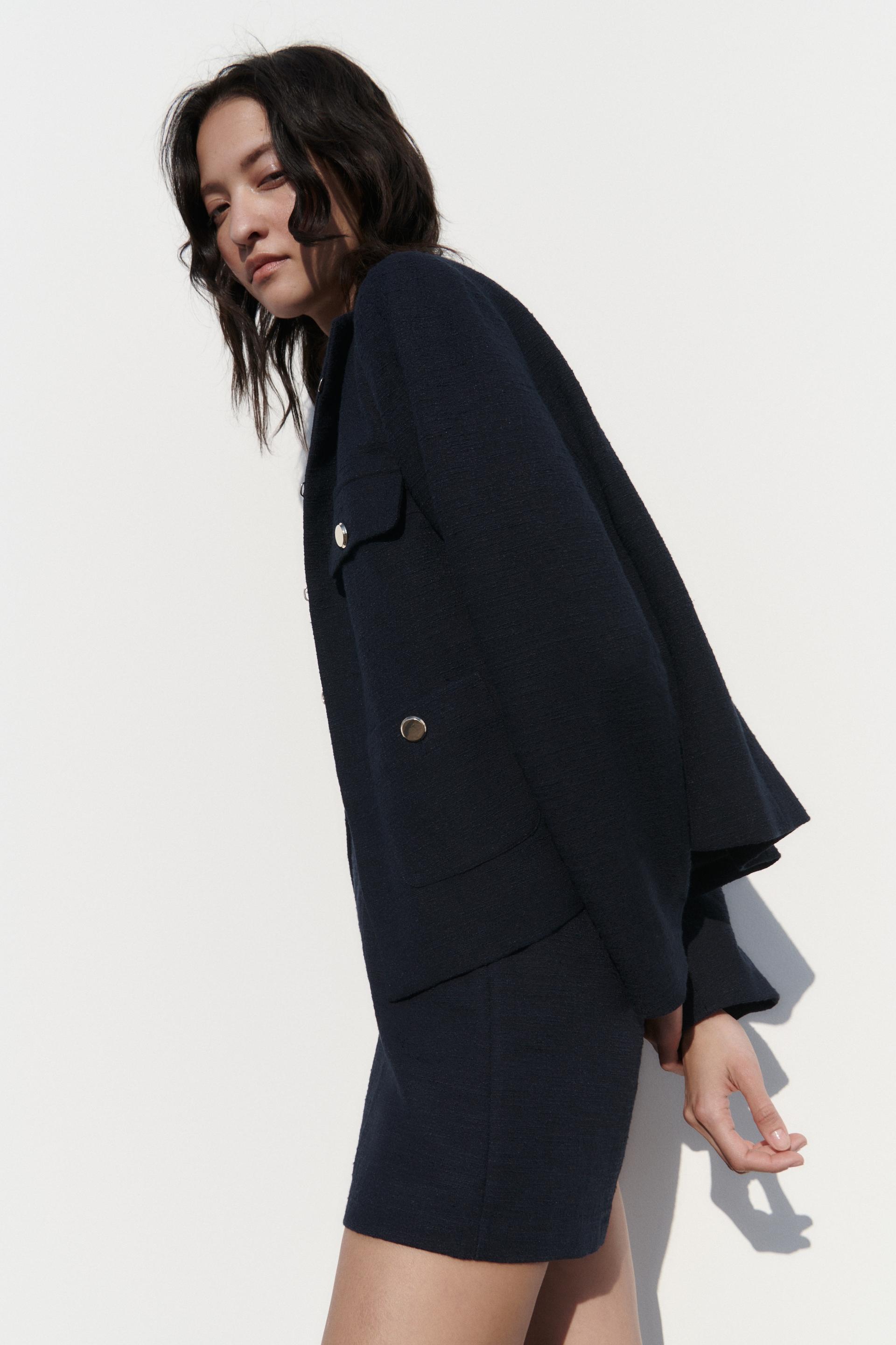 Textured pocket blazer zara clearance