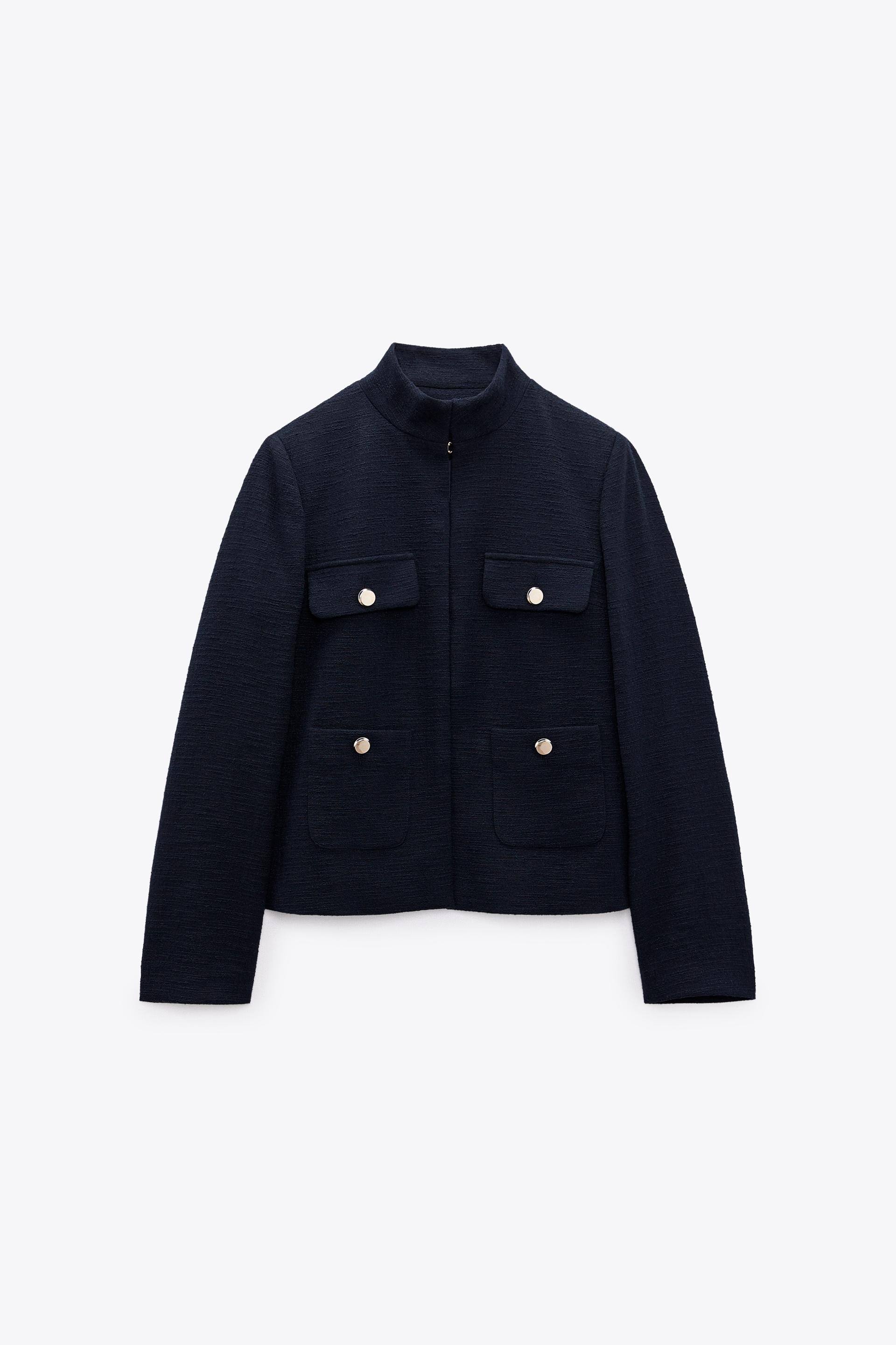 Textured pocket blazer zara clearance