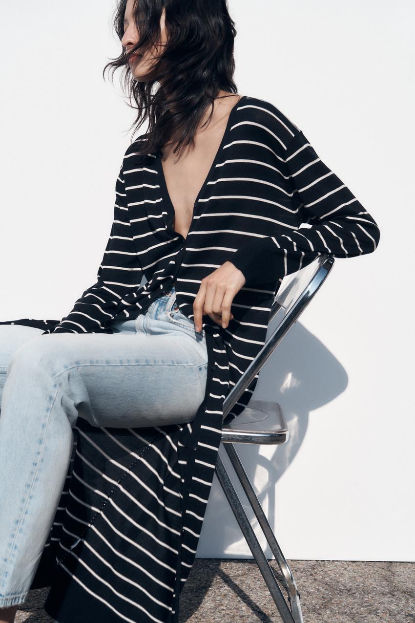 Long knit cardigan zara Clearance