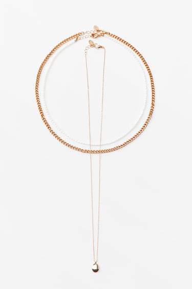 Image 0 of PACK OF PEARL CHAIN NECKLACES from Zara