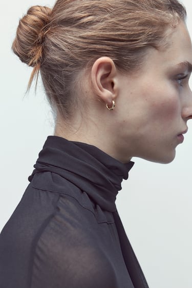 Image 0 of PACK OF BEJEWELLED HOOP EARRINGS from Zara