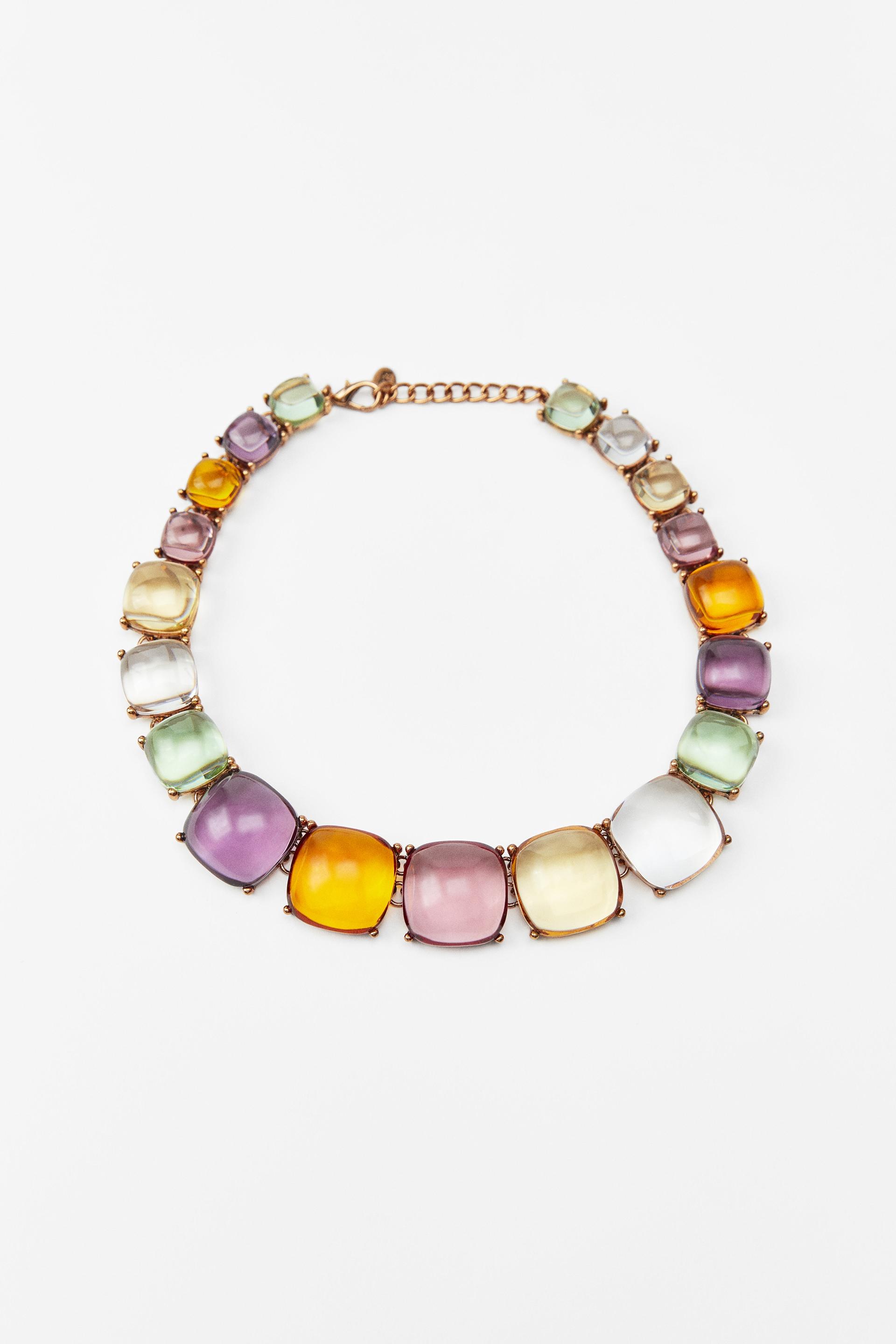 Zara stone necklace Clearance