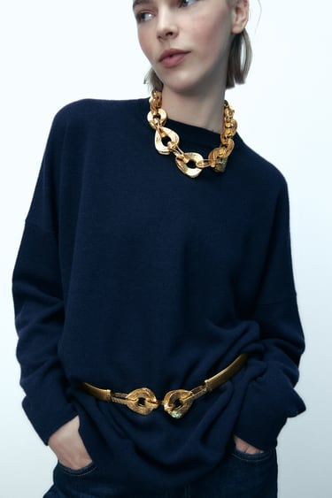 Image 0 of TEXTURED CHAIN LINK NECKLACE from Zara