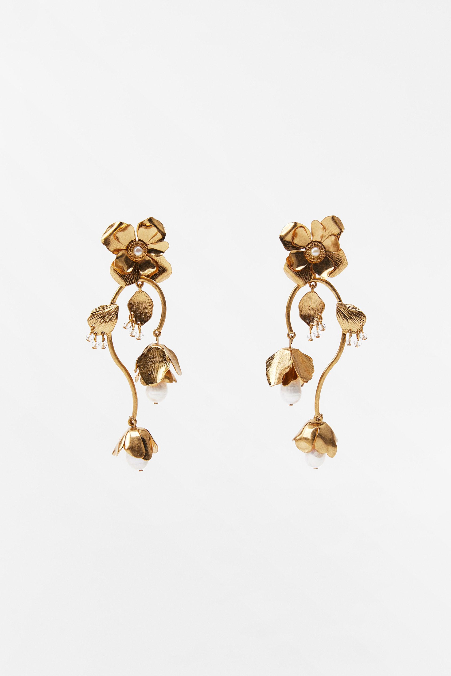 Zara floral earrings Clearance