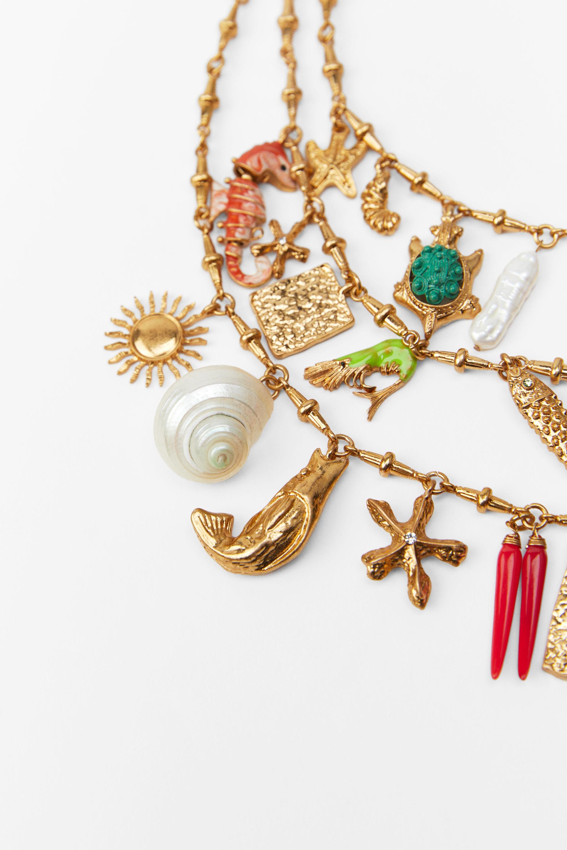 Zara charm necklace Clearance