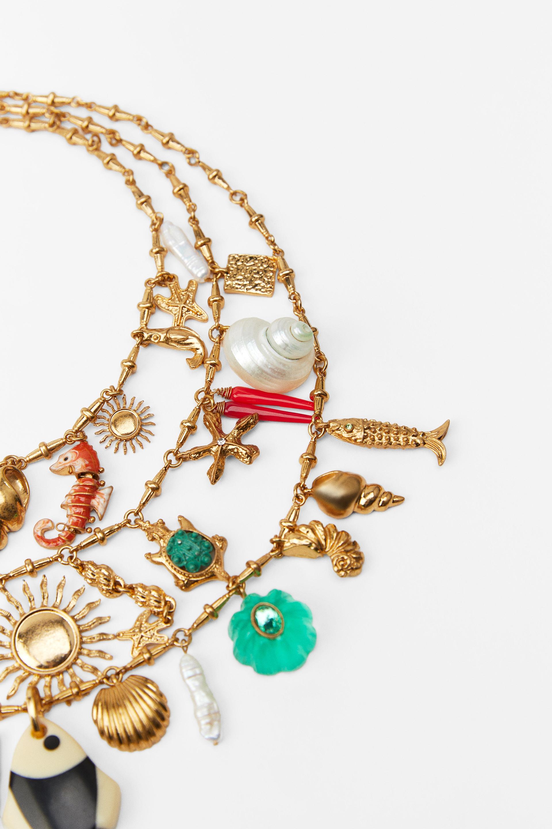 Zara charm necklace Clearance