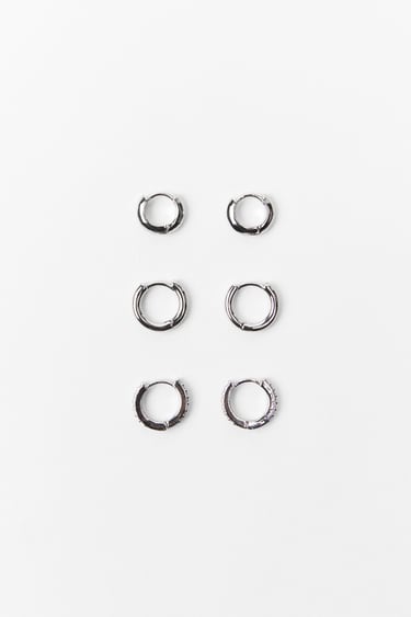 Image 0 of PACK OF JEWEL MINI HOOP EARRINGS from Zara
