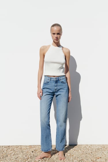 Image 0 of Z1975 HIGH-WAISTED LONG LENGTH SLIM JEANS from Zara