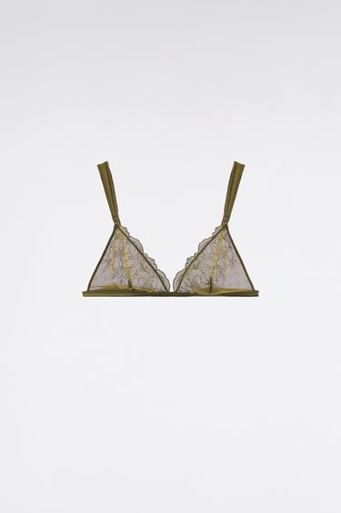 Image 0 of EMBROIDERED MESH BRA from Zara