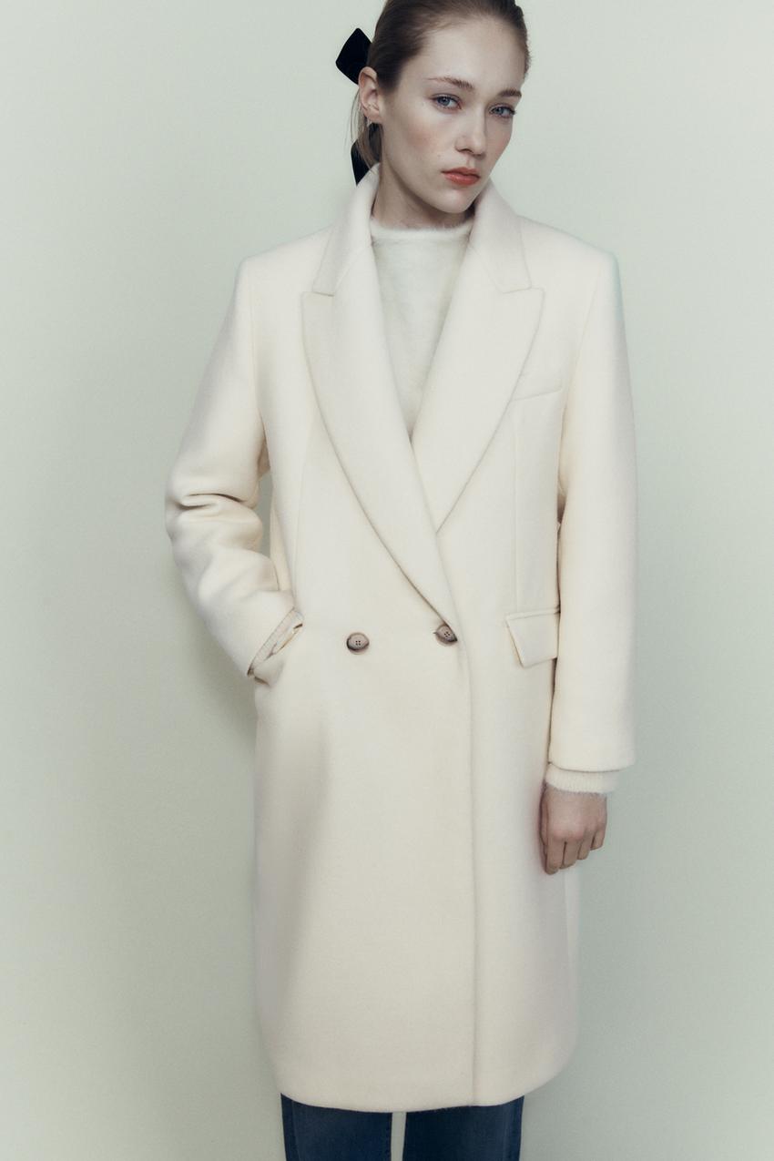 Textured wool blend coat zara Clearance