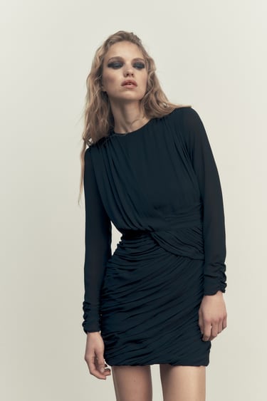 Image 0 of SHORT DRAPED DRESS from Zara