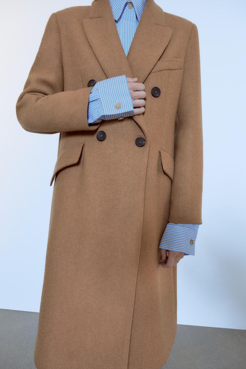 Zara single breasted camel coat Clearance