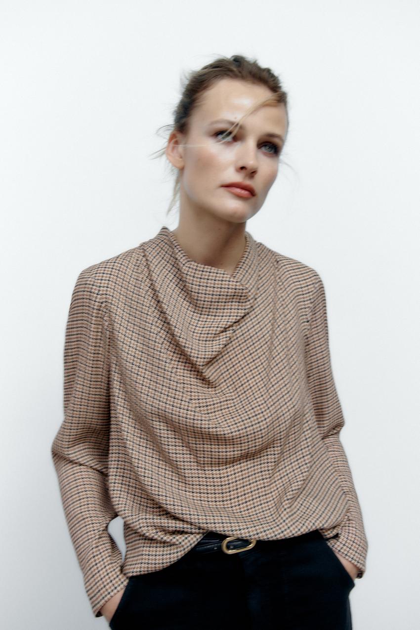 HOUNDSTOOTH PRINT TOP - Multicoloured | ZARA Angola