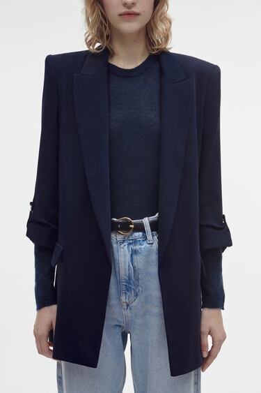 Image 0 of BLAZER WITH ROLLED-UP SLEEVES from Zara