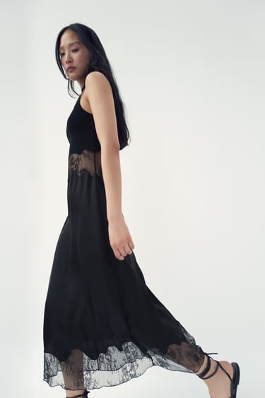 Image 0 of KNIT ROMANTIC DRESS from Zara