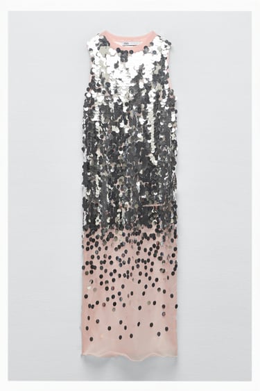 Image 0 of SEQUINNED KNIT DRESS from Zara