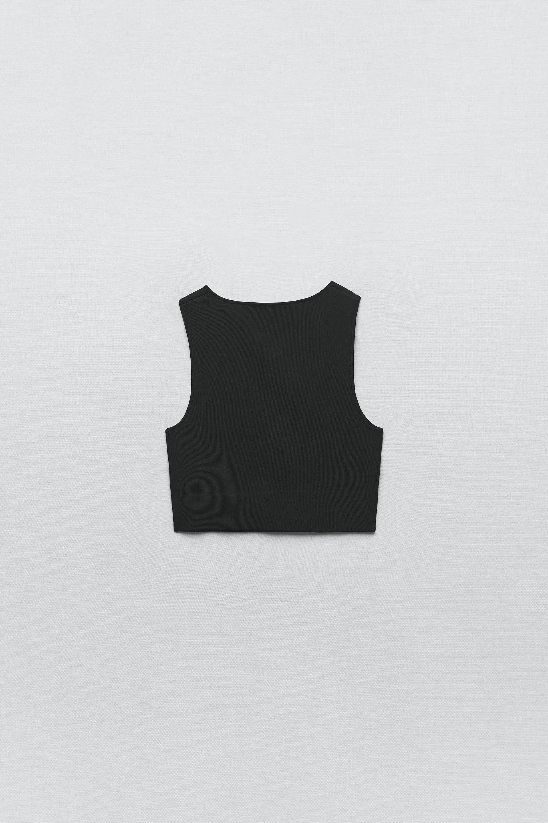 Top cropped negro zara Clearance