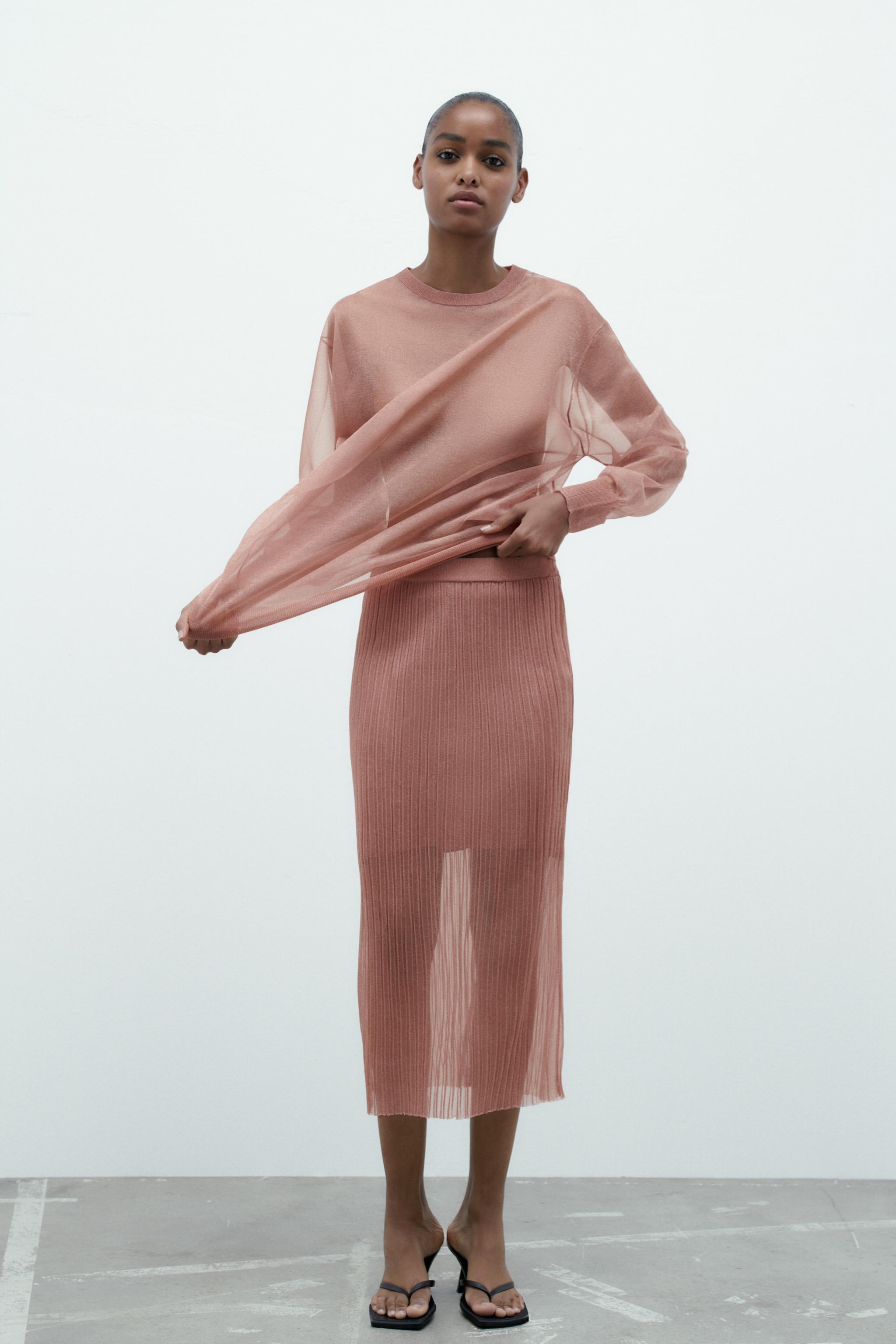 Zara semi sheer knit dress Clearance