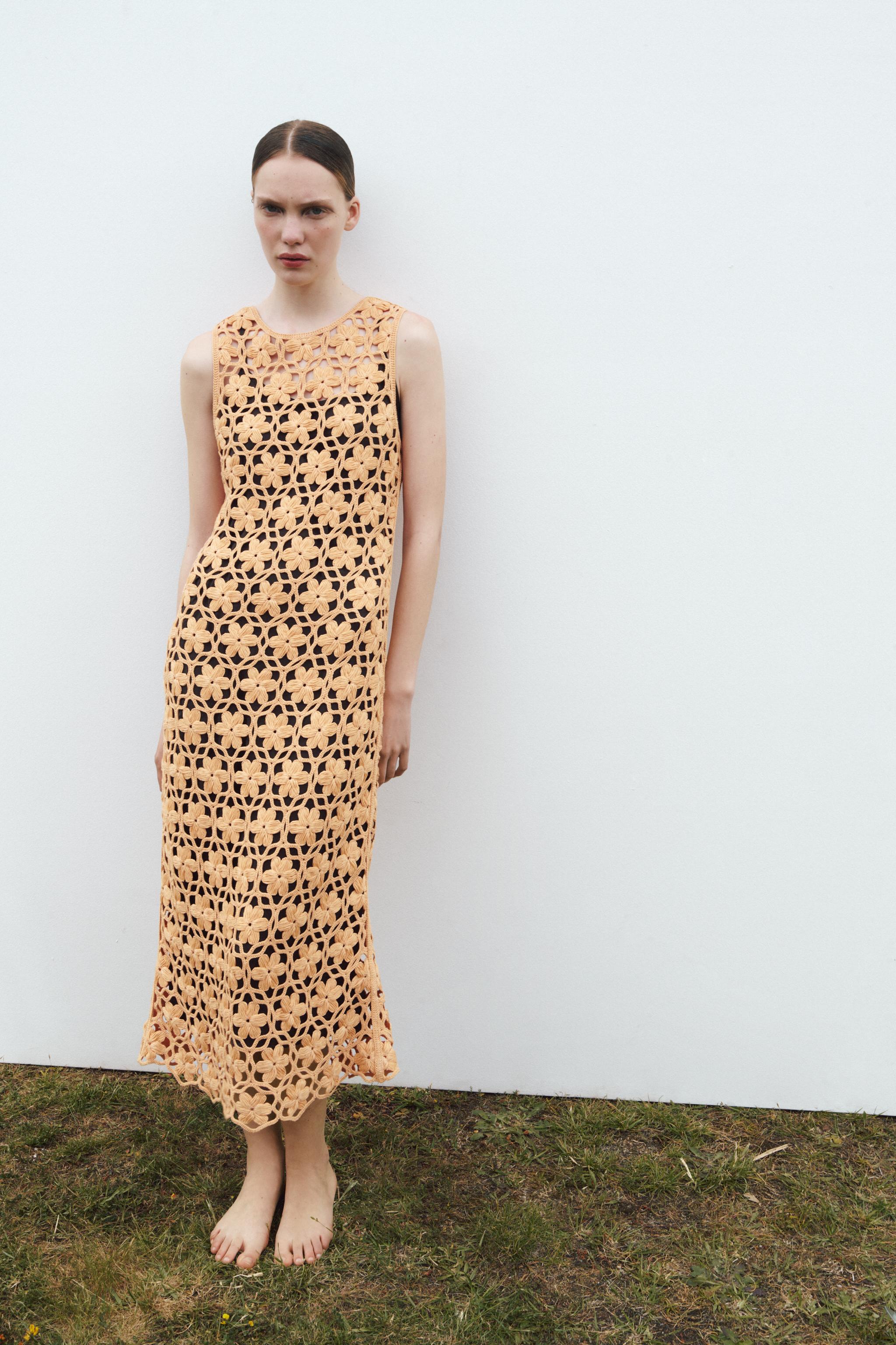 Floral knit dress zara Clearance