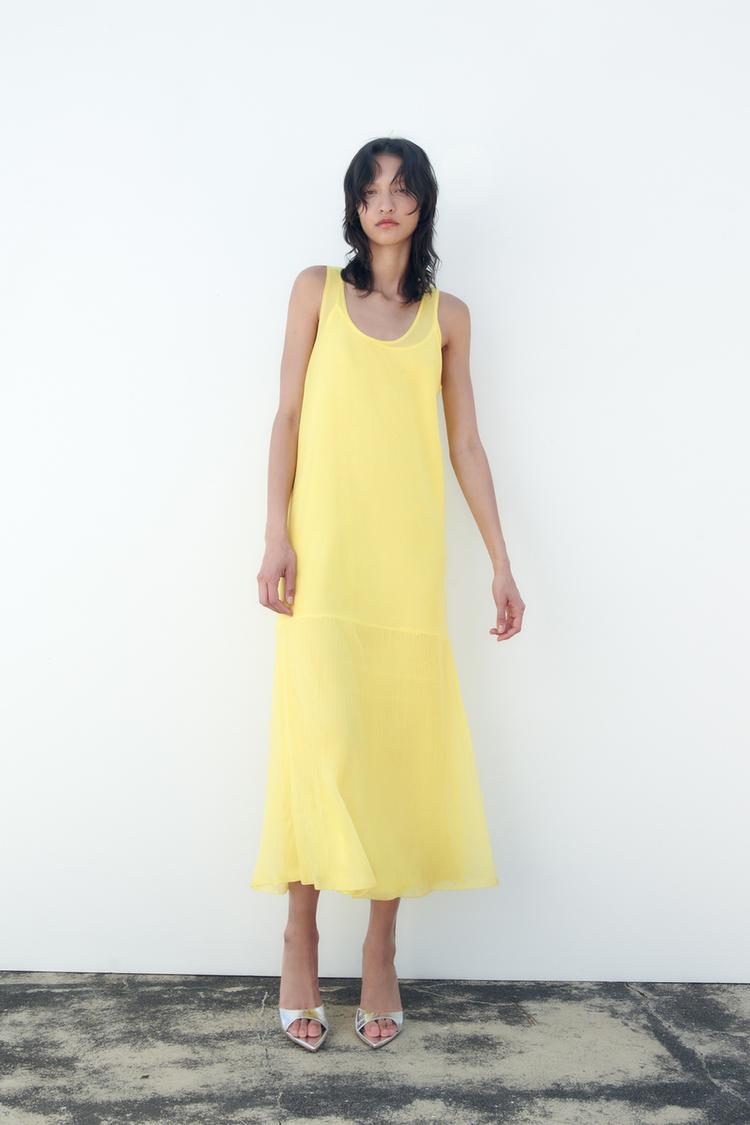 Zara yellow knit dress hot sale