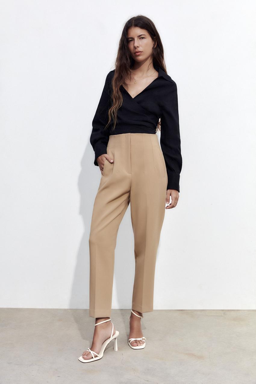 Zara camel trousers top