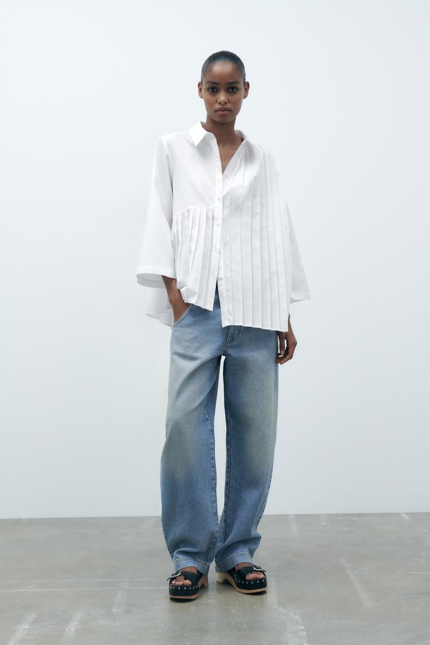 Zara pleated oversized shirt Clearance
