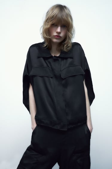 Image 0 of SATIN EFFECT CARGO BLOUSE from Zara