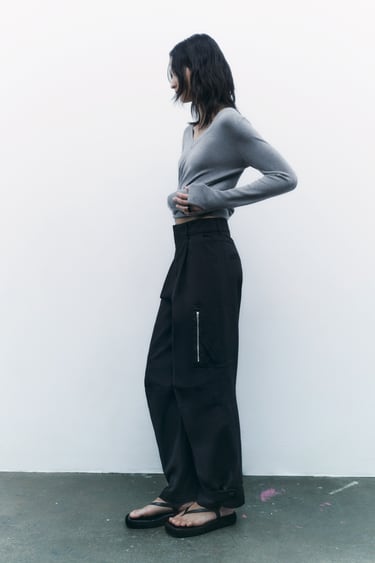 Image 0 of CARGO TROUSERS WITH ZIPS from Zara