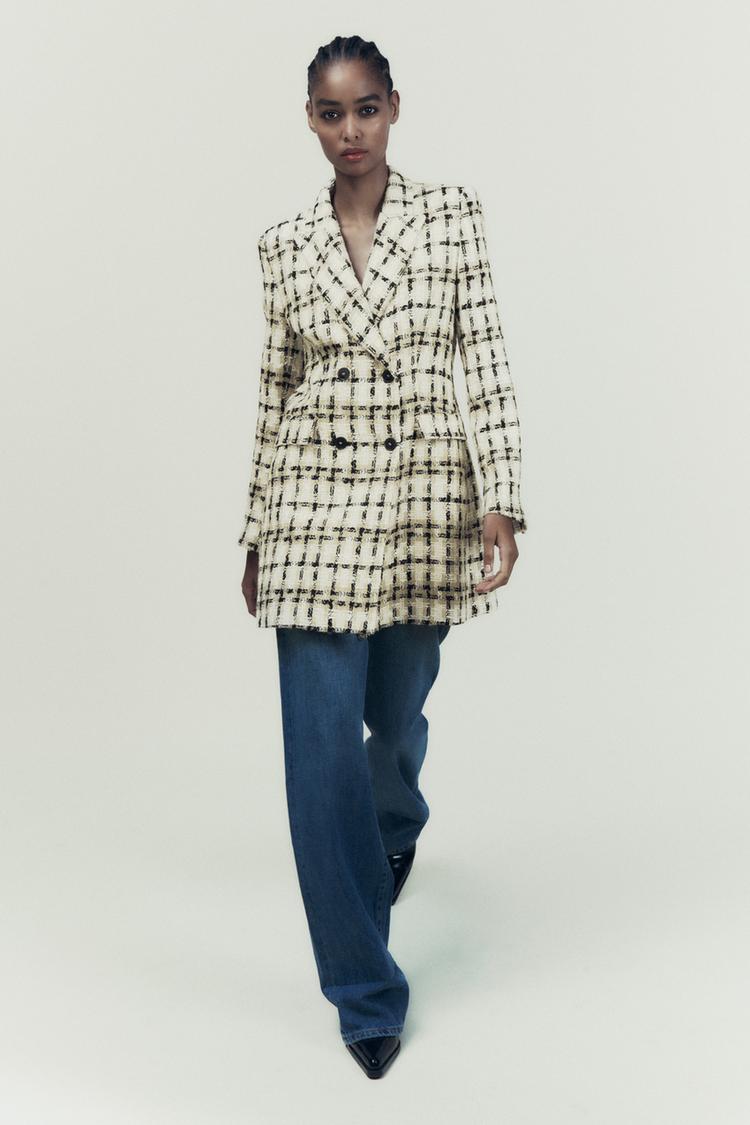 Εικόνα 0 του ΜΑΚΡΥ ΜΠΛΕΪΖΕΡ ΜΕ ΚΑΡΟ ΣΧΕΔΙΟ ΥΦΑΝΣΗΣ από Zara