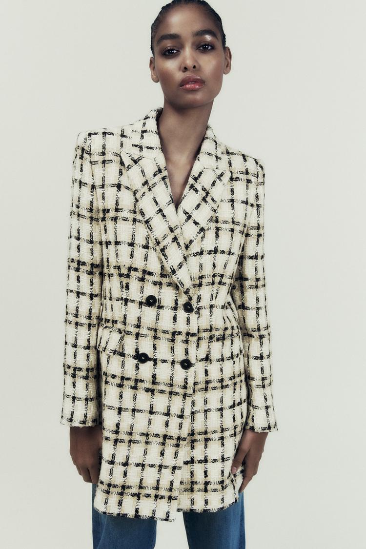 Εικόνα 1 του ΜΑΚΡΥ ΜΠΛΕΪΖΕΡ ΜΕ ΚΑΡΟ ΣΧΕΔΙΟ ΥΦΑΝΣΗΣ από Zara