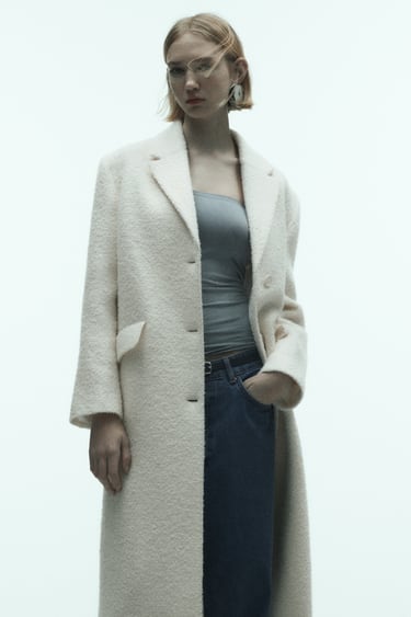 Image 0 of STRAIGHT CUT WOOL BLEND COAT from Zara