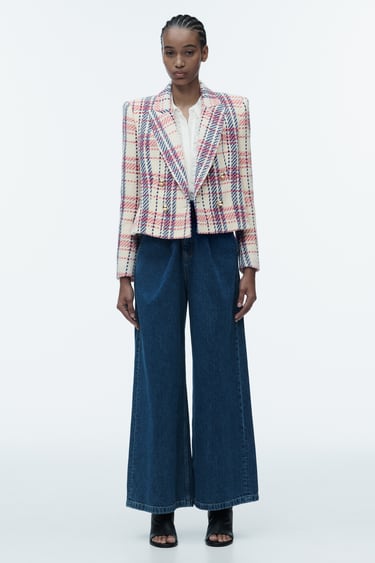 Image 0 of DOUBLE BREASTED TEXTURED WEAVE JACKET from Zara