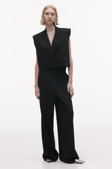 Image 0 of WOOLD BLEND DARTED TROUSERS from Zara