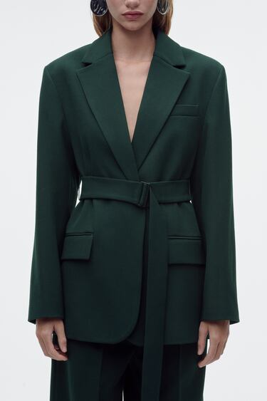 Image 0 of STRAIGHT CUT BELTED BLAZER from Zara