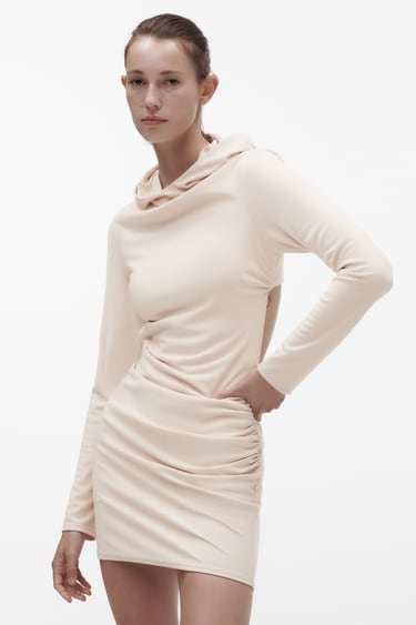 Image 0 of OPEN BACK HOODED DRESS from Zara