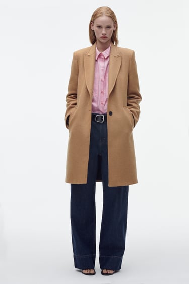 Image 0 of MASCULINE WOOL BLEND COAT from Zara