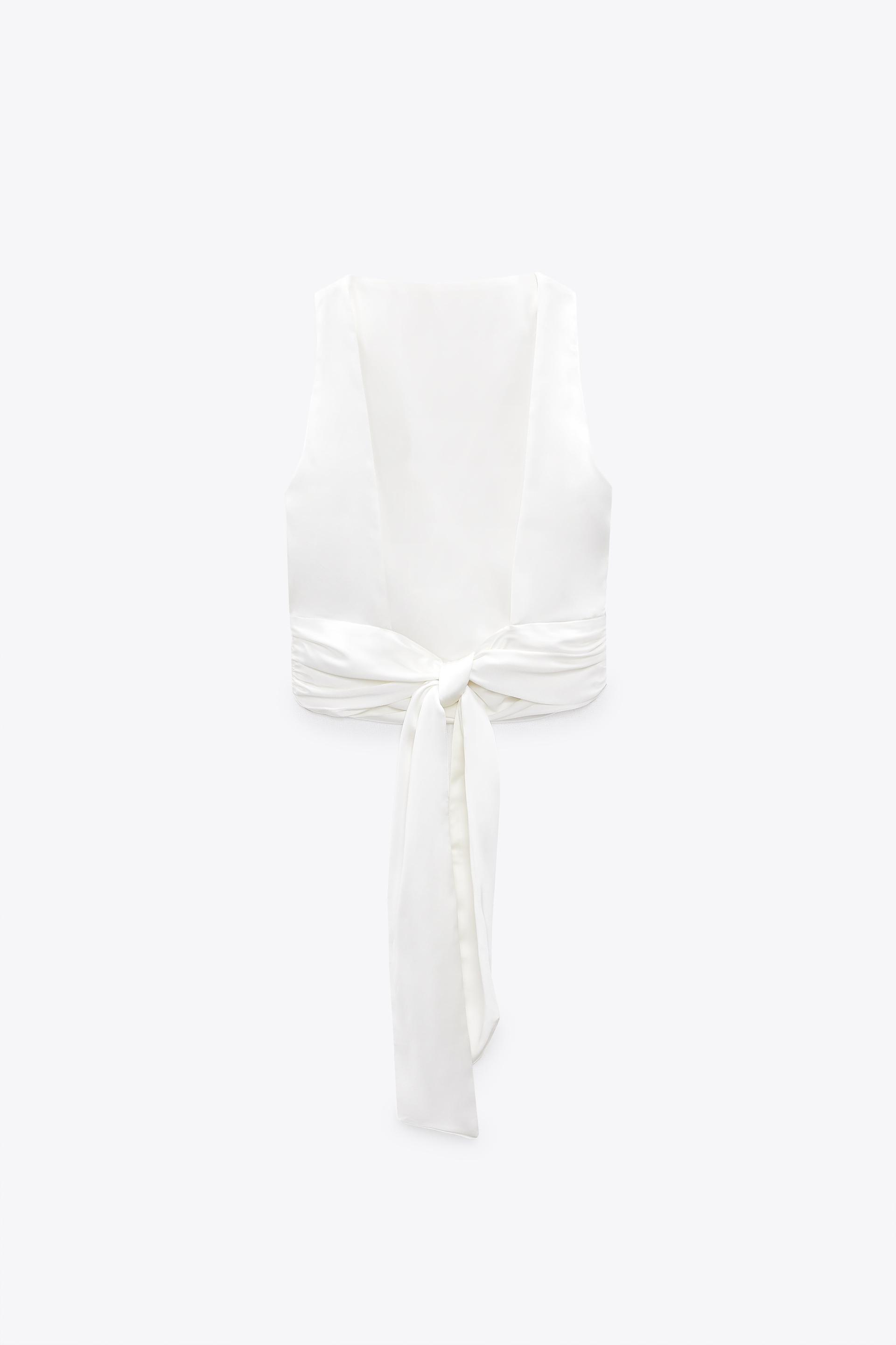 Zara white satin top Clearance