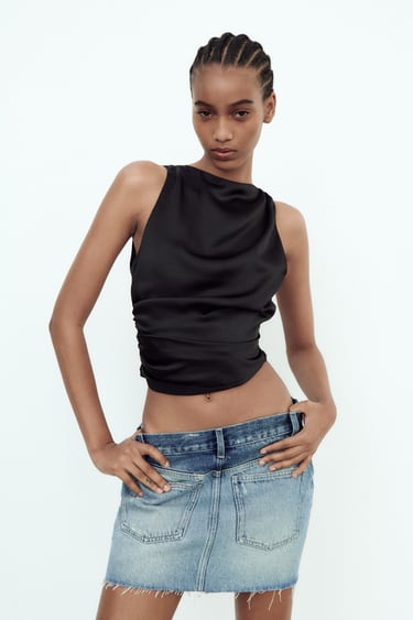 Image 0 of OPEN BACK SATIN EFFECT TOP from Zara