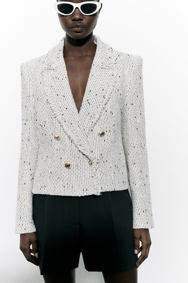 Image 0 of TEXTURED DOUBLE BREASTED BLAZER from Zara